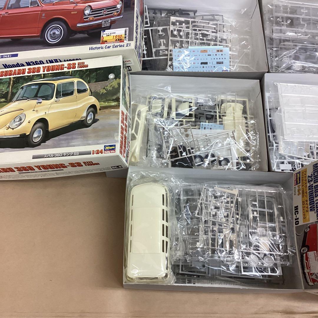 ハセガワ 1/24スケール 旧車名車プラモ7点セット スバル360など 未組立品