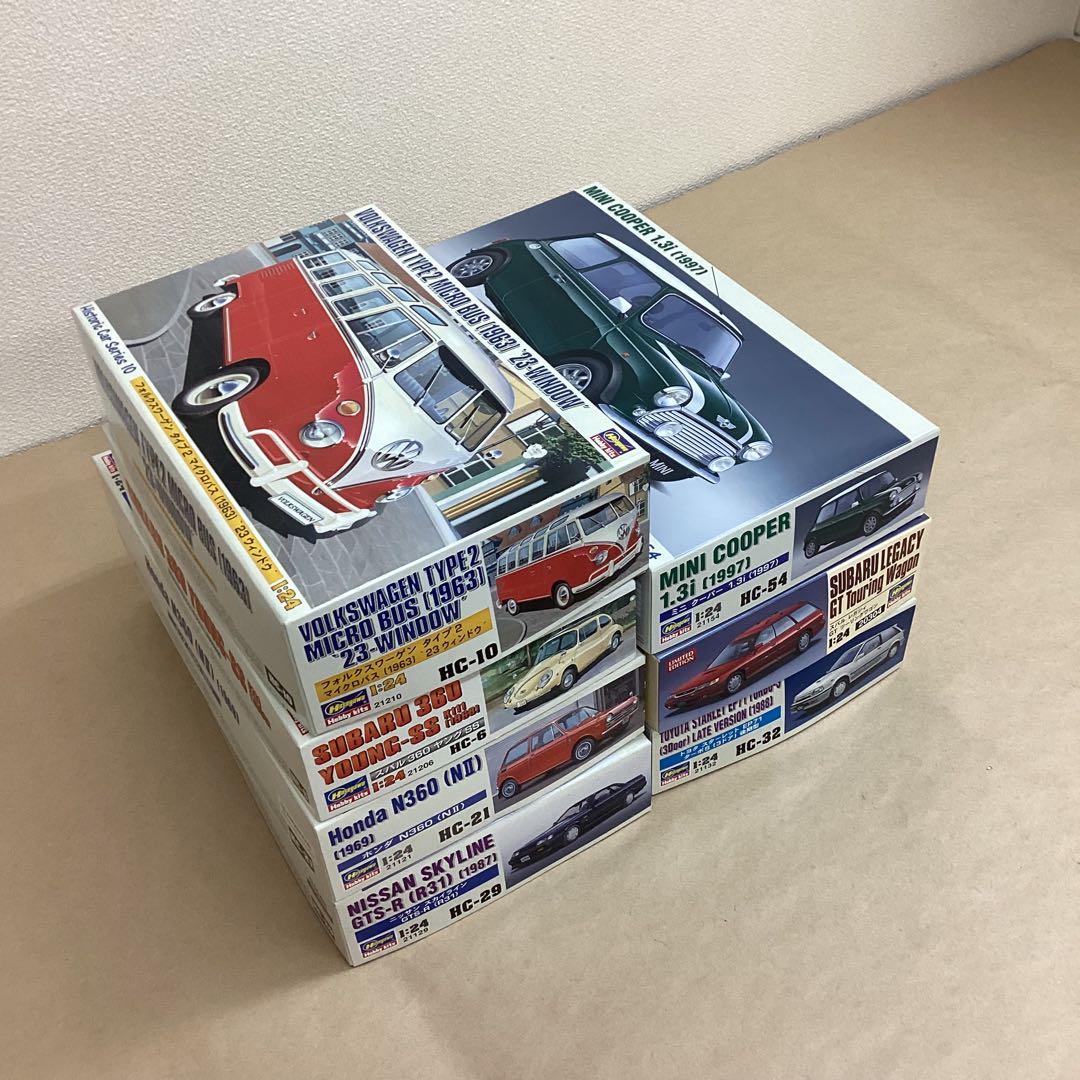 ハセガワ 1/24スケール 旧車名車プラモ7点セット スバル360など 未組立品