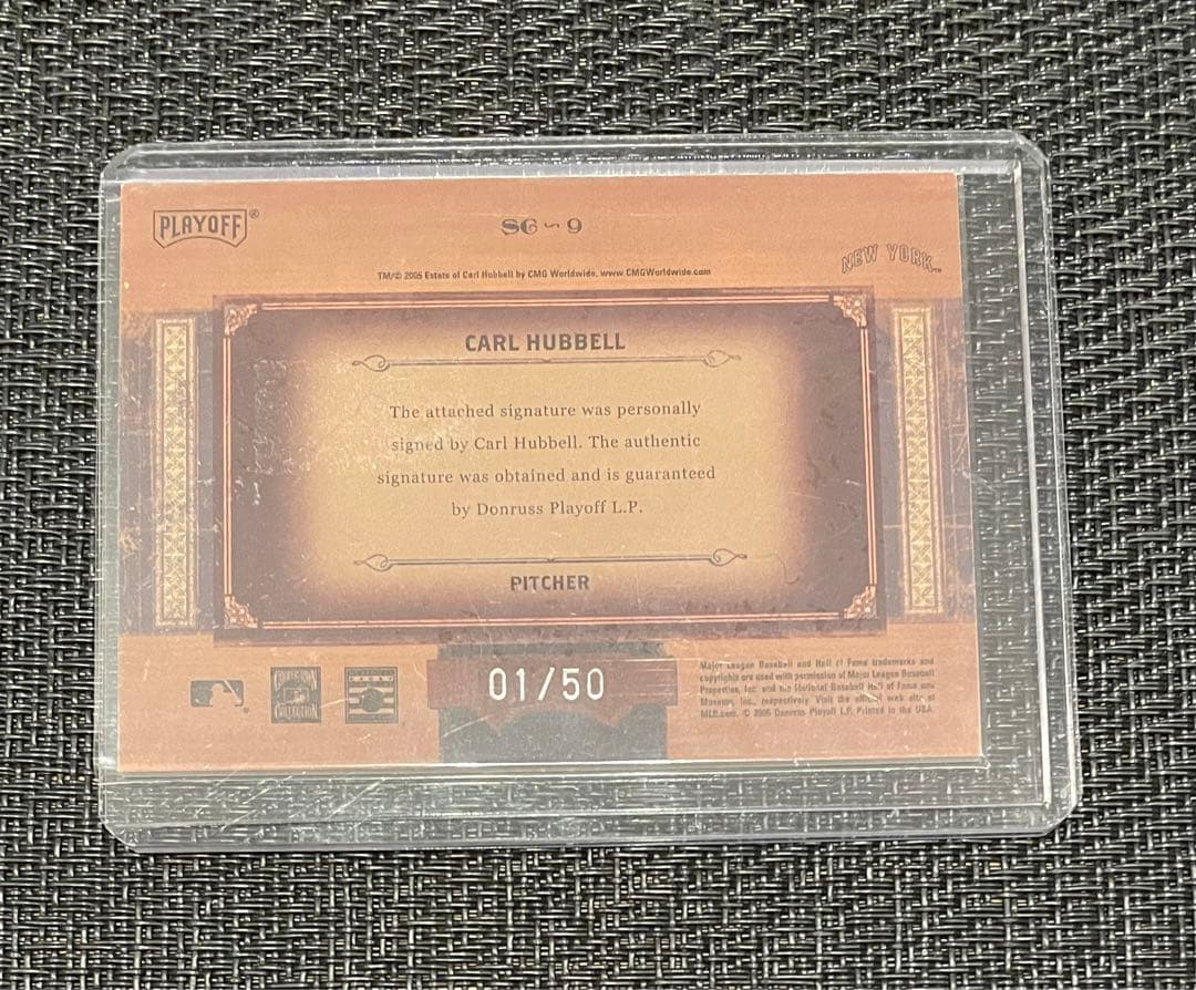 カール・ハッベル　公式サインカード