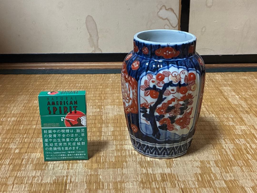 古伊万里 色絵 小壷 花入 花瓶 箱付 元禄