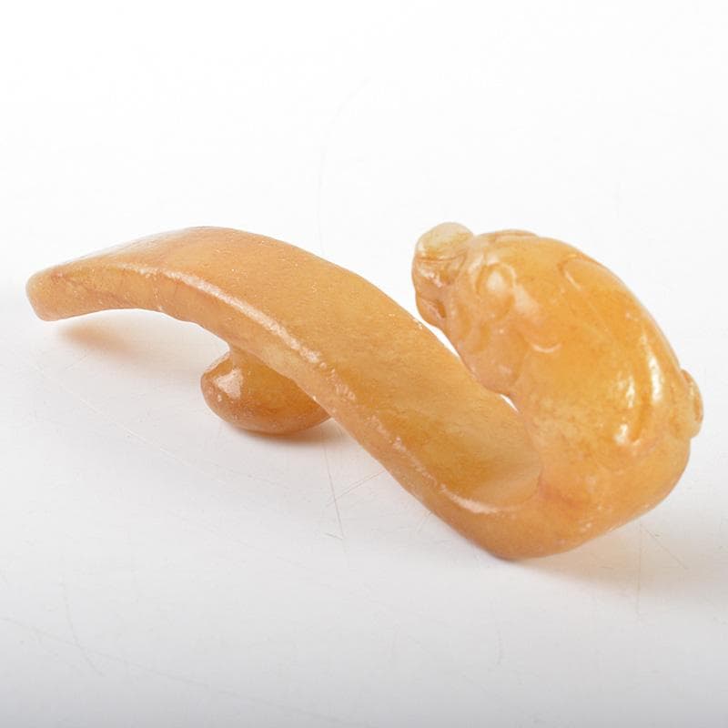 中国　玉石彫刻　神獣刻　帯鉤　筆架　置物　C　7341E