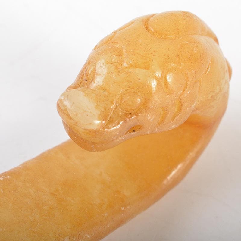 中国　玉石彫刻　神獣刻　帯鉤　筆架　置物　C　7341E