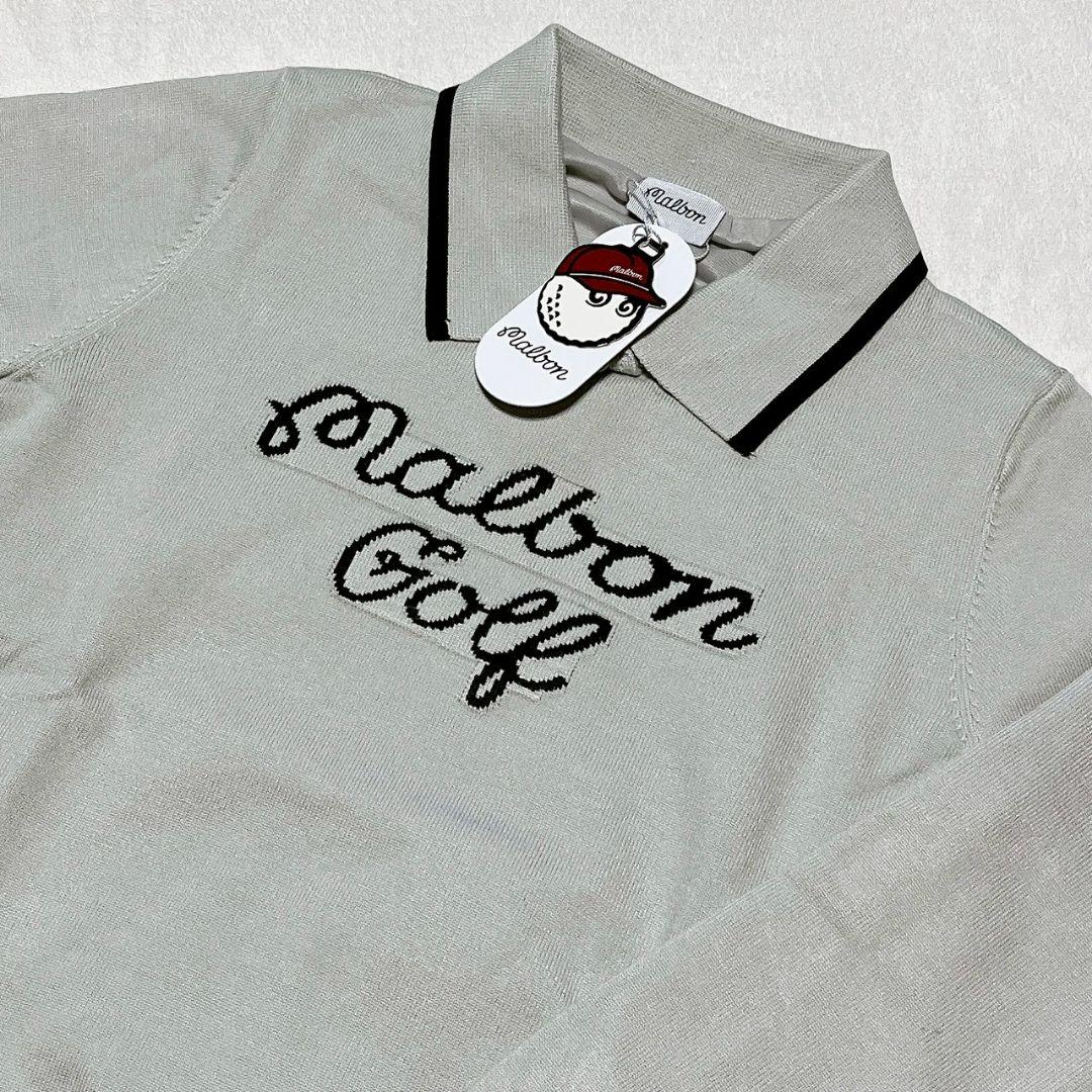 新品　マルボン　malbon　ゴルフ　裏地付ニット　グレー　M　レディース