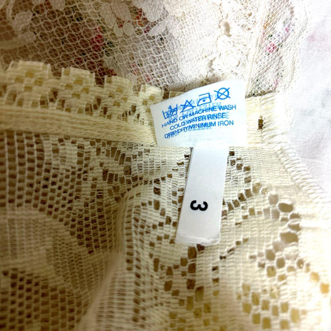 イギリス　アンティーク　ヴィンテージレース　ノッティンガム　バランスカーテン