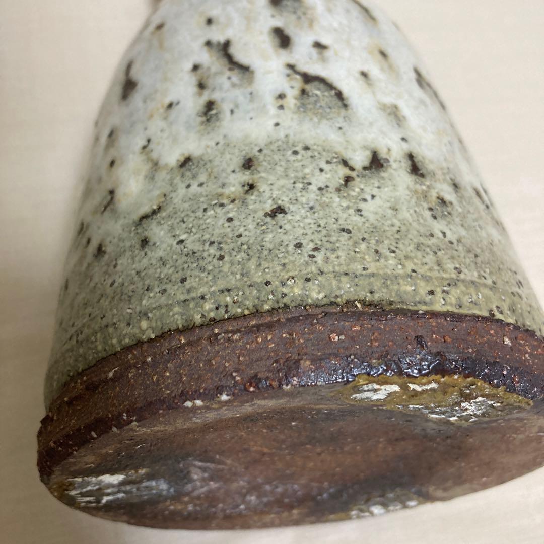 坂田泥華　萩白釉擂座花入　萩焼　茶道具　花器　花瓶　陶芸　工芸品