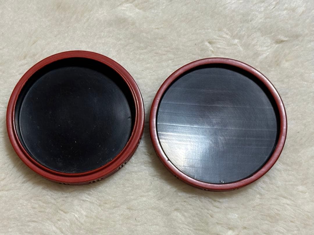 堆朱香合　時代物　江戸中期　初音図　希少　堆朱　香合　木箱入り