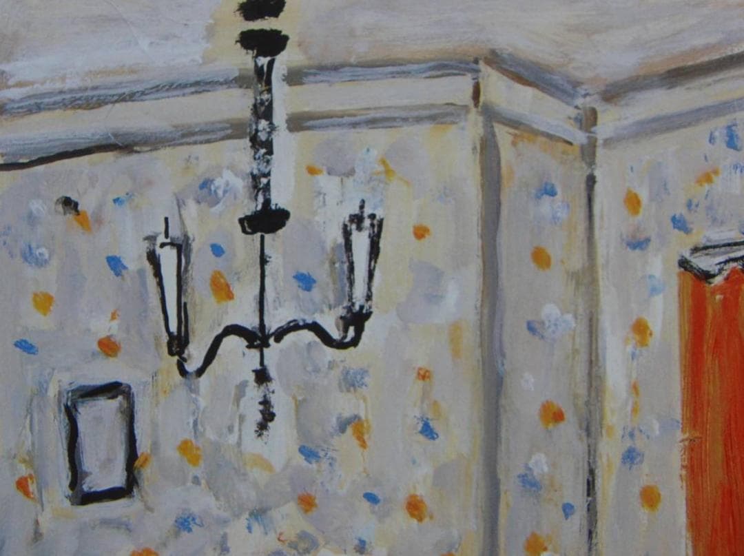 八木伸子、【花のある室内】、希少な額装用画集より、厳選、新品額装、マット額装付