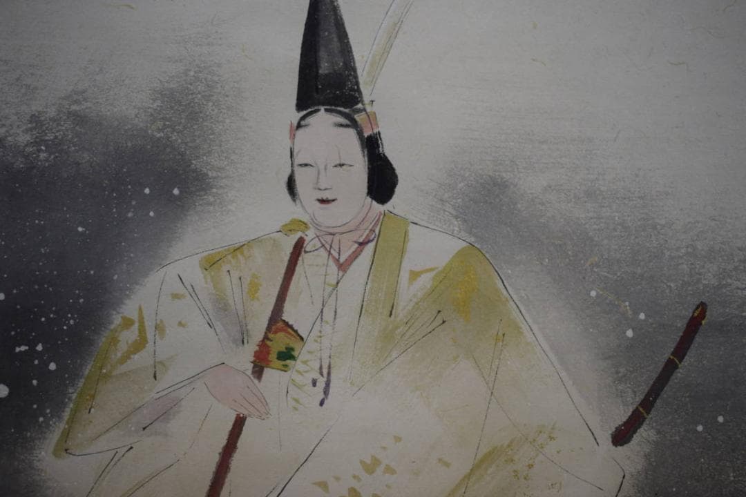 真作/三宅鳳白/能舞/巴御前/桐共箱付/布袋屋掛軸HF-487