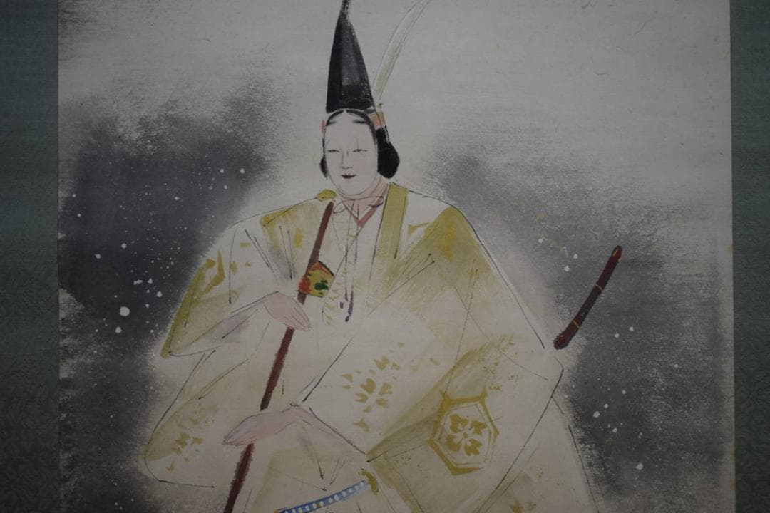 真作/三宅鳳白/能舞/巴御前/桐共箱付/布袋屋掛軸HF-487