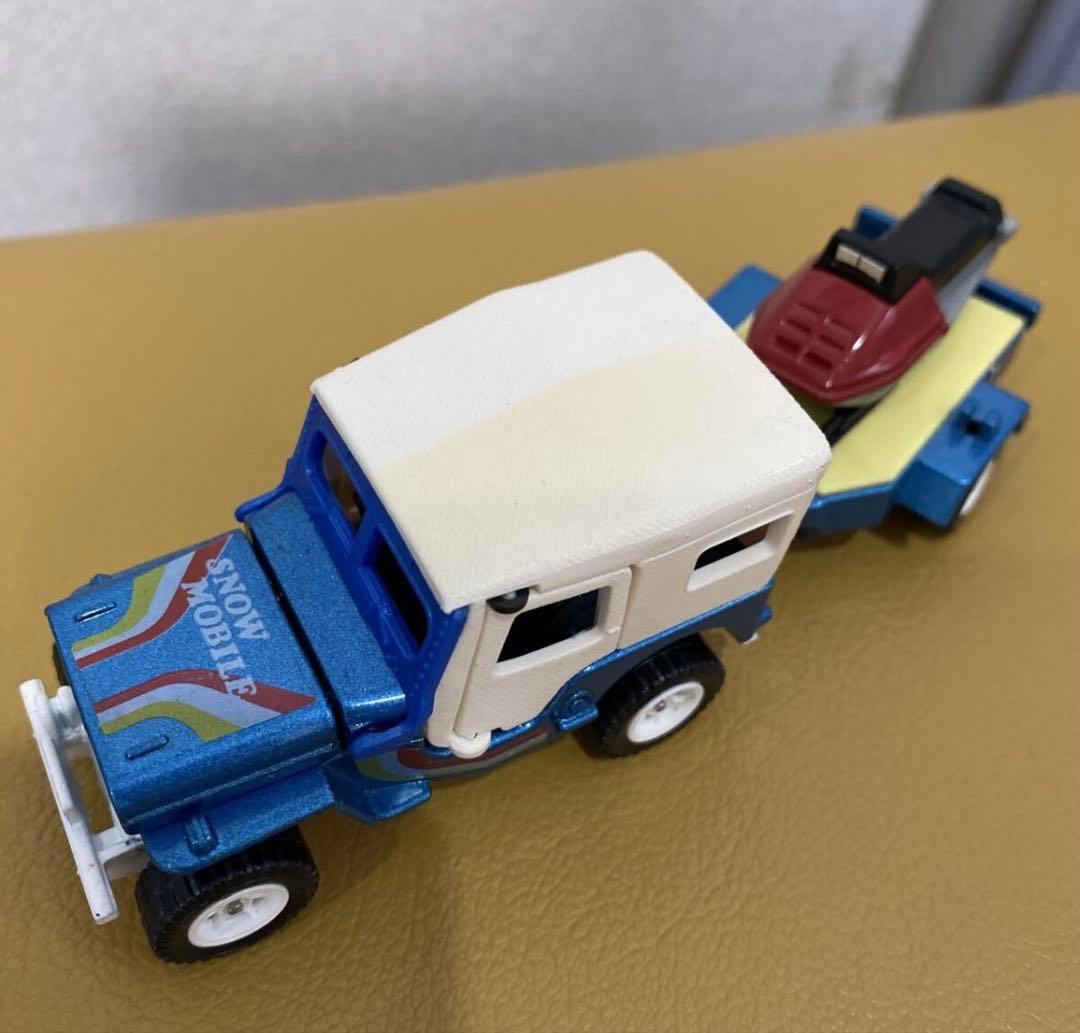 【箱付・スノーモービル付】トミカダンディ三菱ジープトレーラー ミニカー