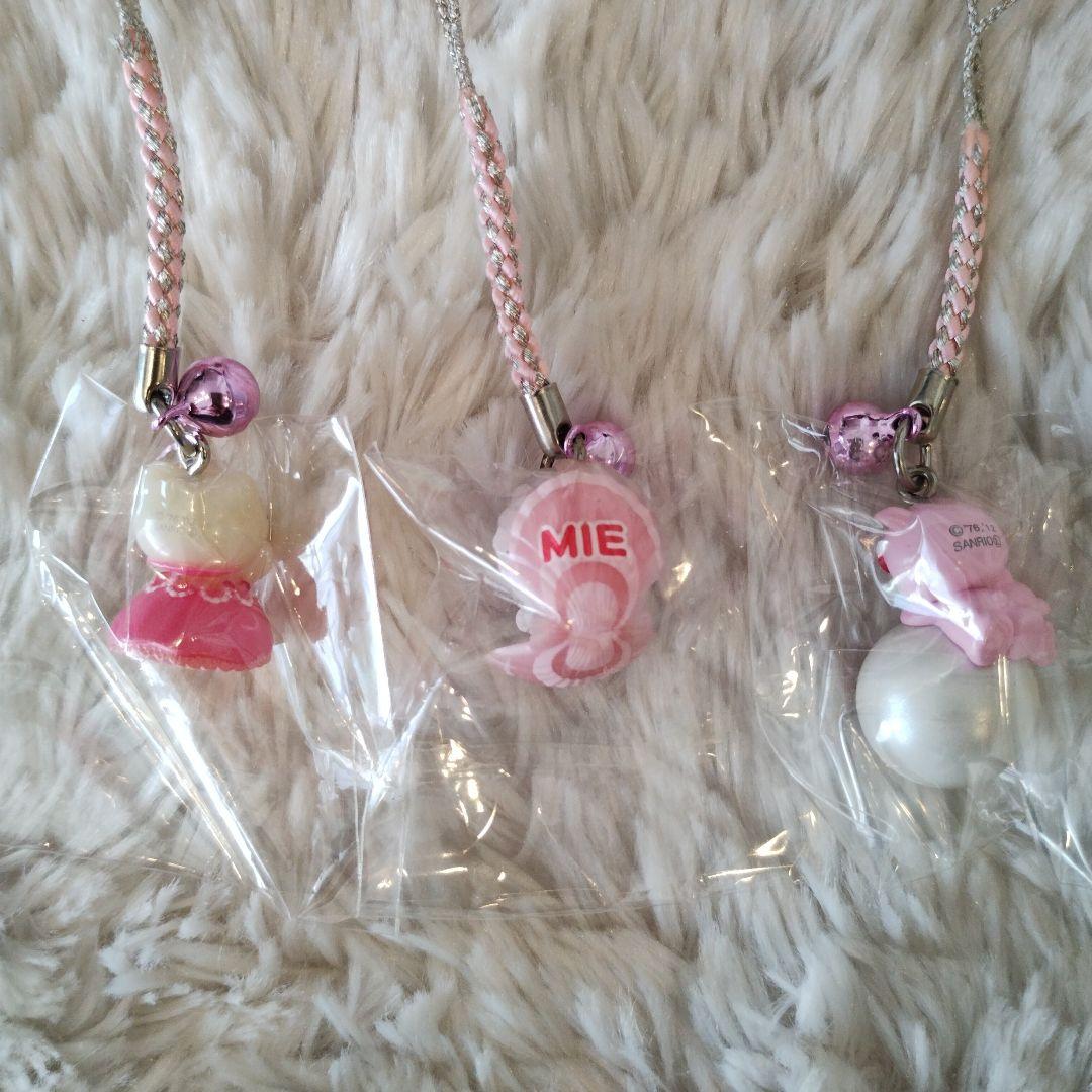 ご当地キティ 三重限定 あこや貝 真珠 根付けストラップ 3つセット 希少 レア