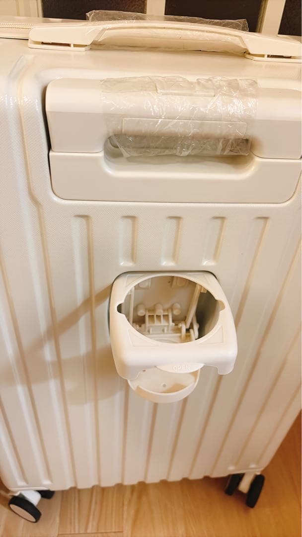 スーツケース フロントオープン ホワイト, M (4~7泊/60L)