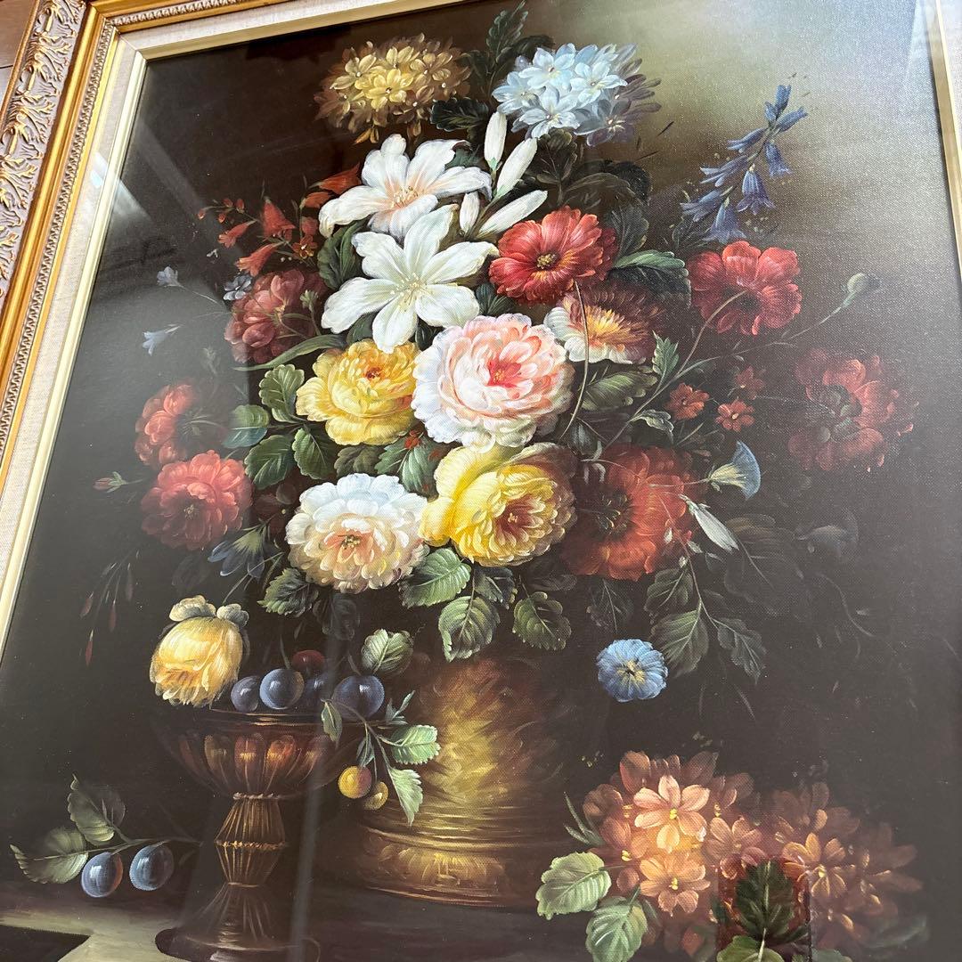 Z様ご購入☆ 絵画 Oliver 油絵 ゴールド額 F12