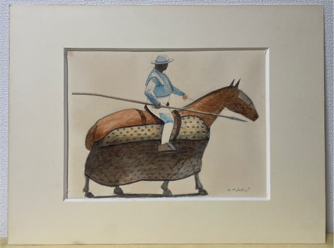 岬 和男『マタドール』ギャラリー越取扱作 水彩画 原画 真作保証 1点もの