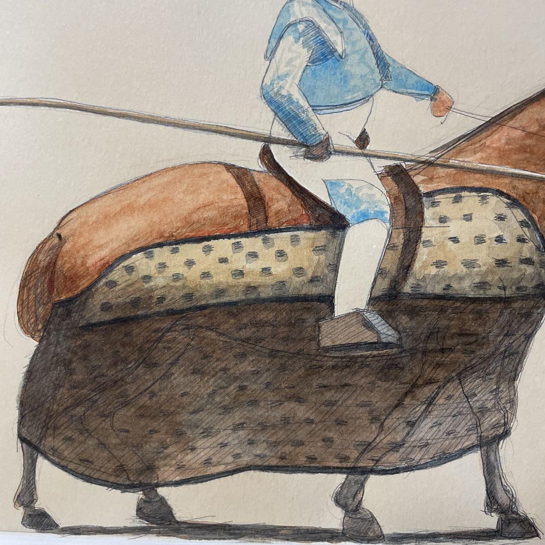 岬 和男『マタドール』ギャラリー越取扱作 水彩画 原画 真作保証 1点もの