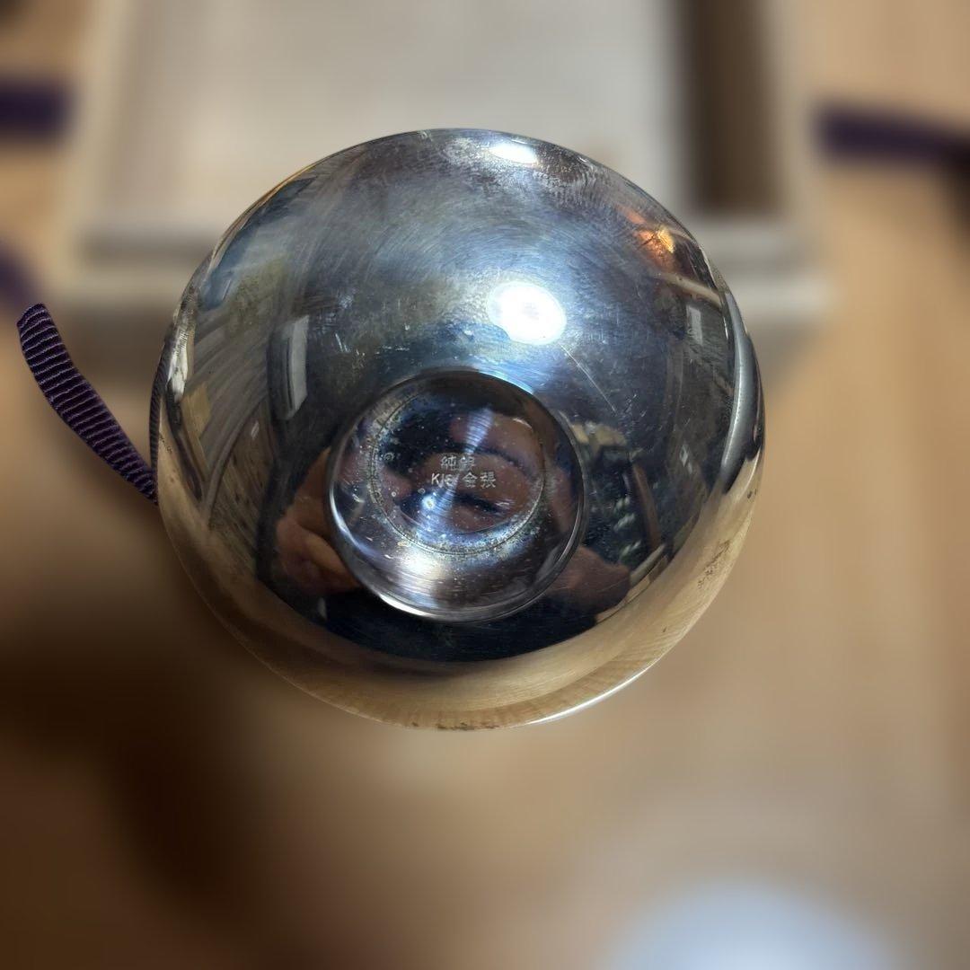 純銀盃　銀杯　k18金張　45g 箱入り