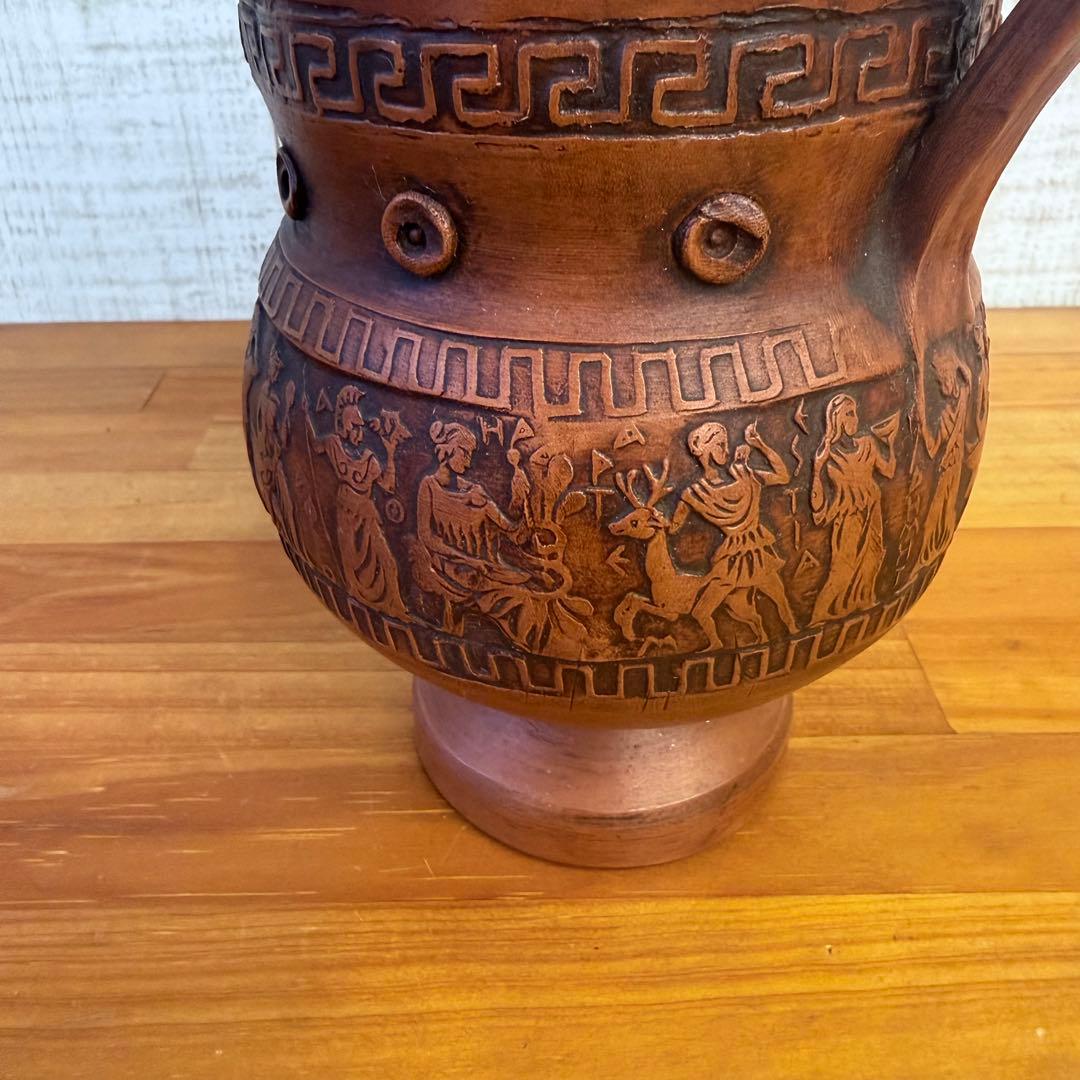 【アンティーク】陶器 ギリシャ製 壺 花瓶 フラワーベース 古道具 ブロカント