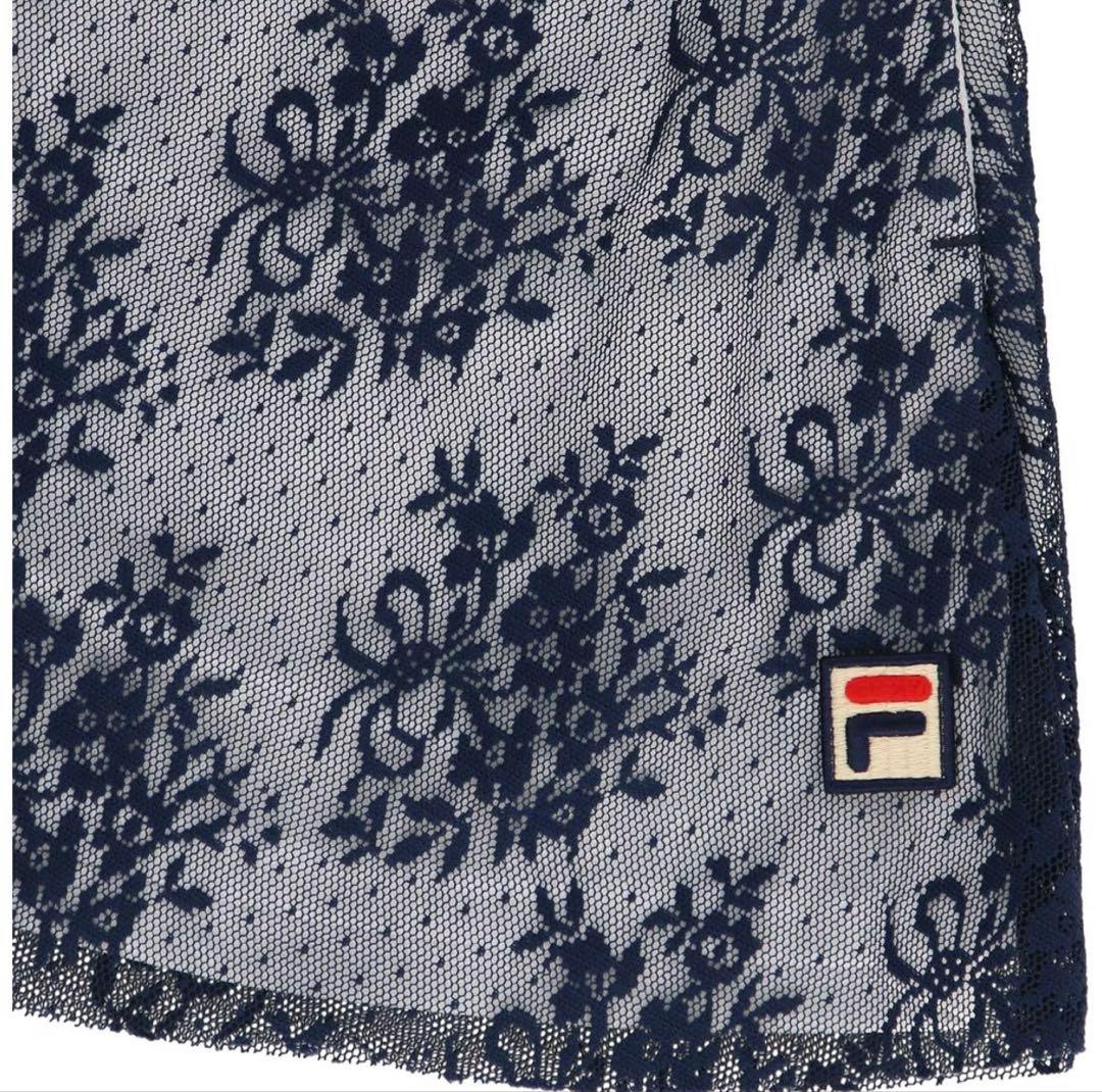 FILA ネイビー 花柄レーススカート Ｌサイズ