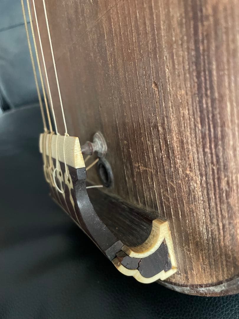 ②レア 筑前琵琶 四弦五柱 マンモス装飾 和楽器 弦楽器