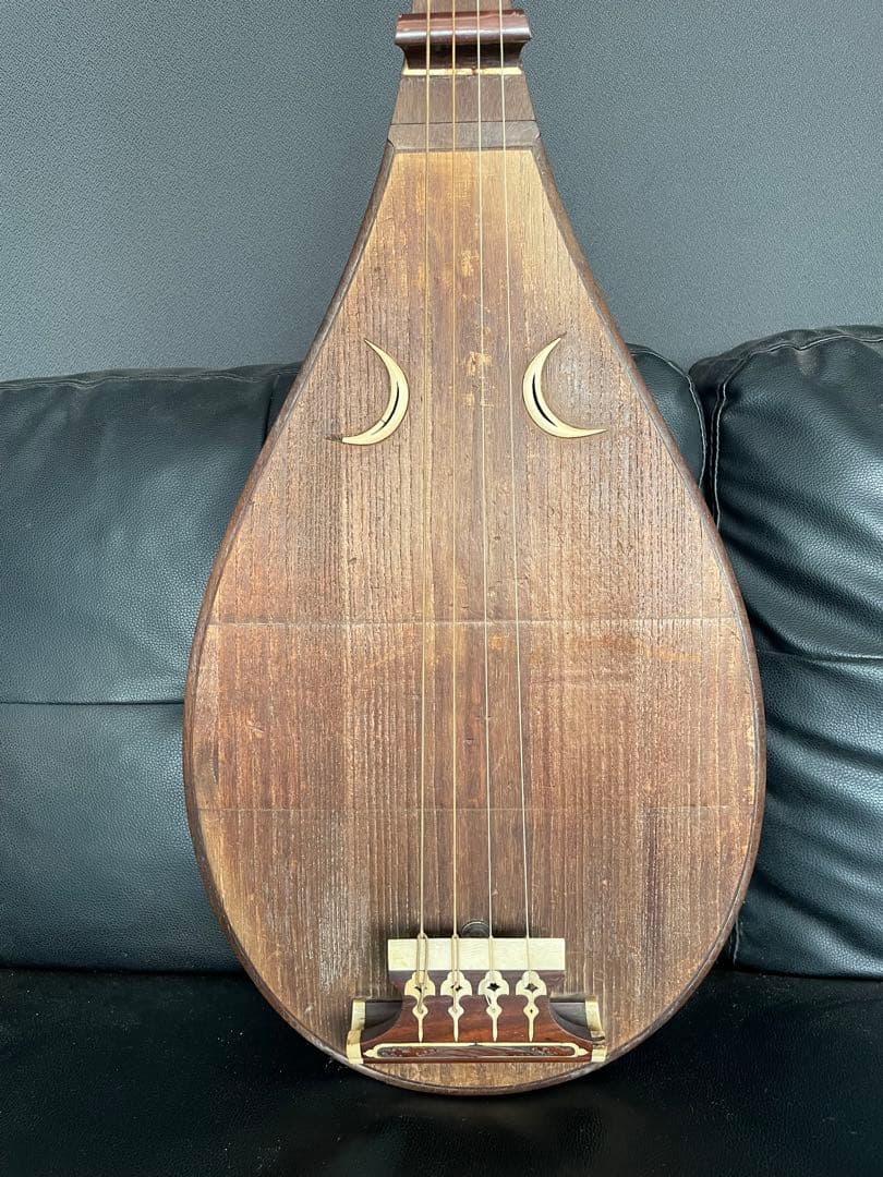 ②レア 筑前琵琶 四弦五柱 マンモス装飾 和楽器 弦楽器