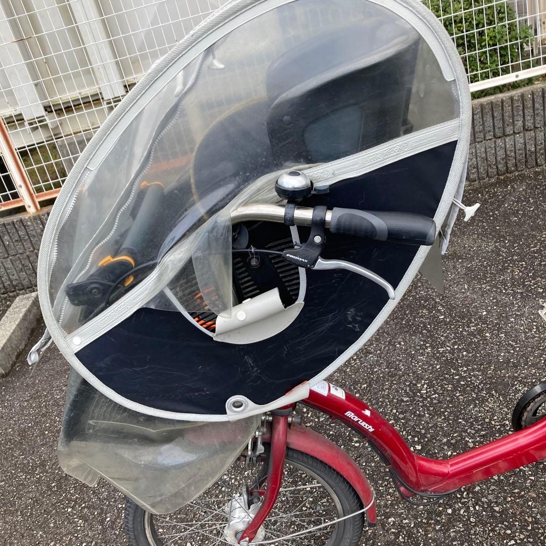 ふらっかーずシュシュ(非電動)　赤色 チャイルドシート＋カバー付き