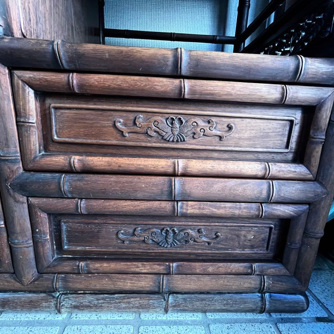 最高級 大阪唐木指物 紫檀 茶棚 茶箪笥 飾り棚 サイドボード キャビネット