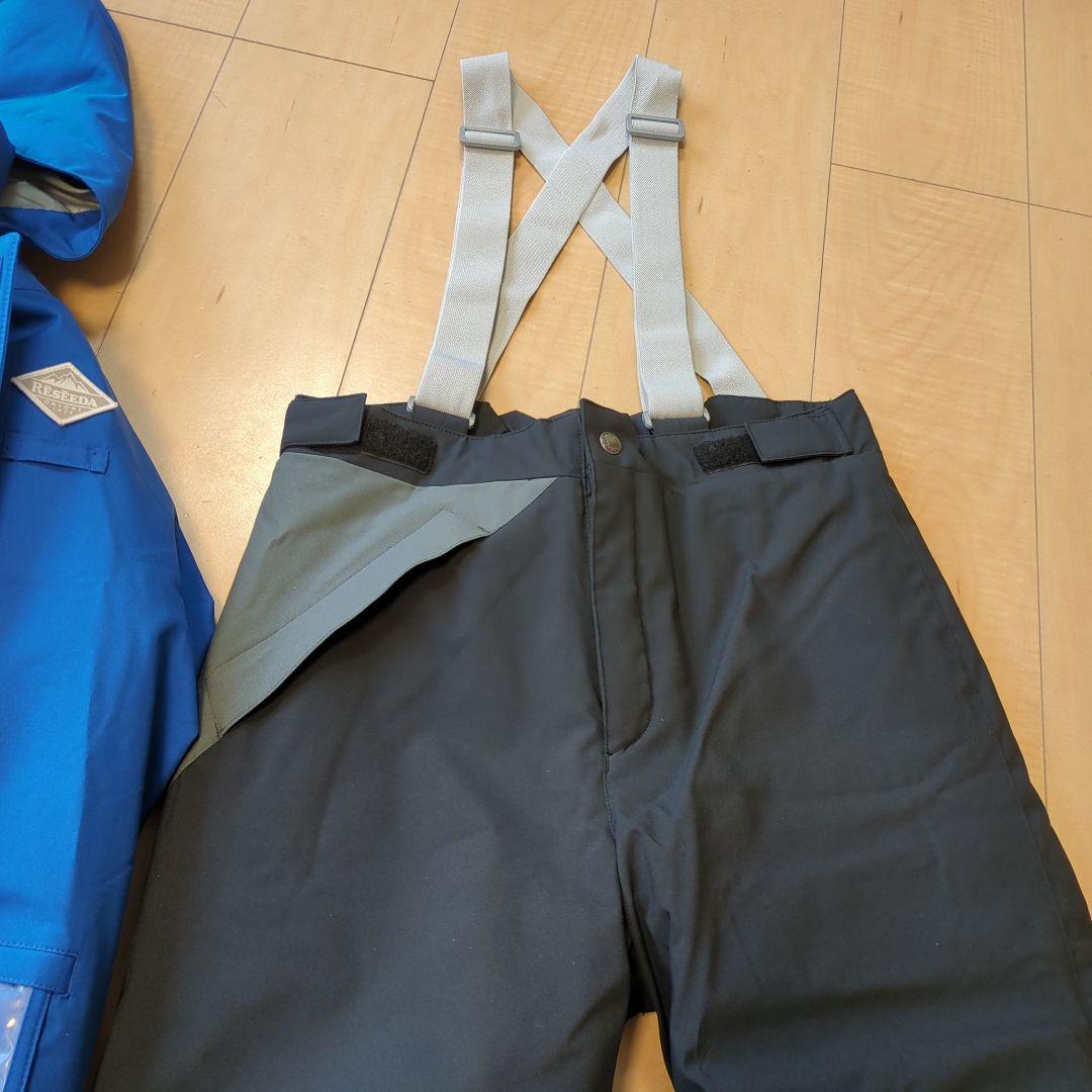 新品スキーウェア男女 145 150 160 青 RESEEDAスノボ 手袋つき