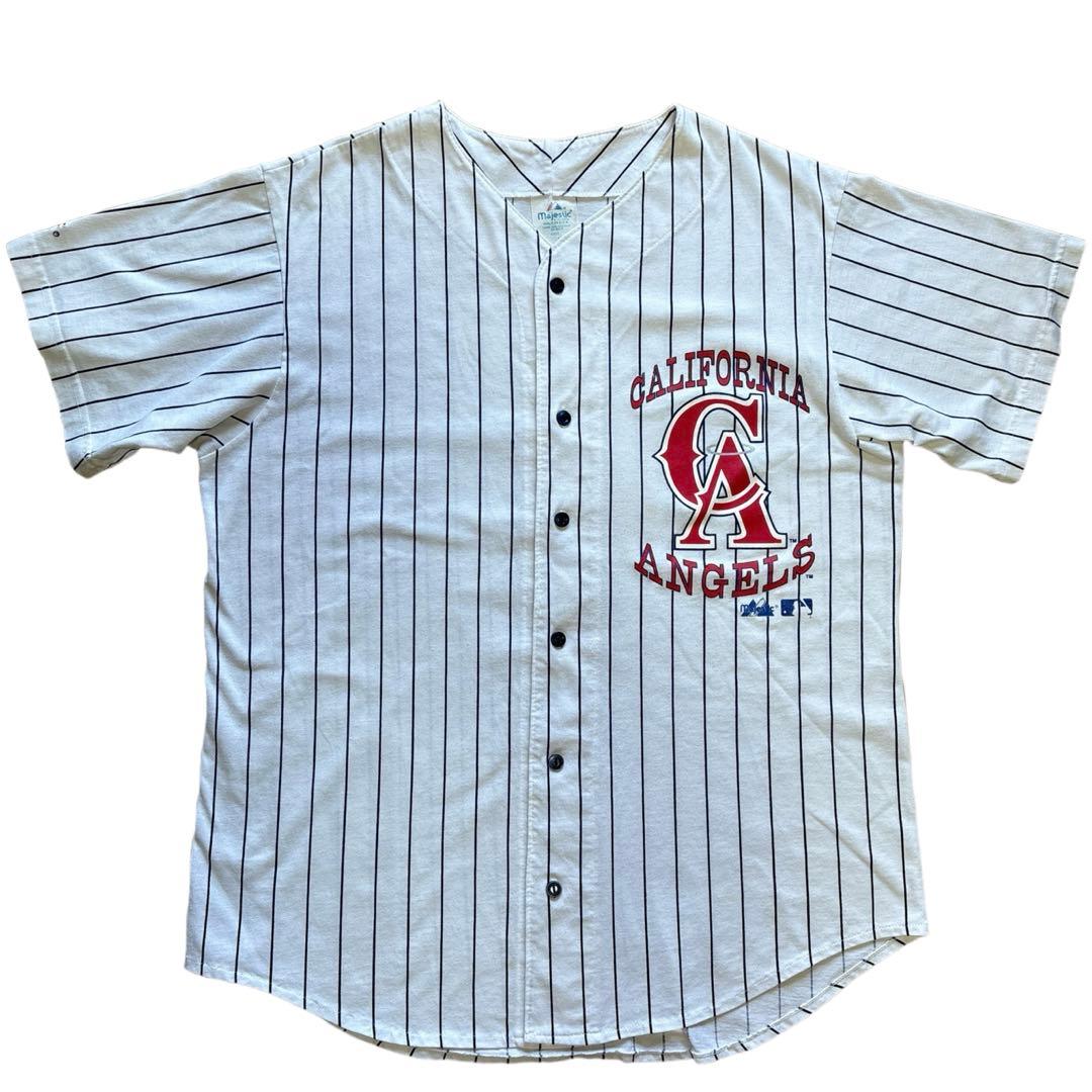 ユニフォーム ベースボール 野球 CA エンジェルス 縦縞 USA製 古着