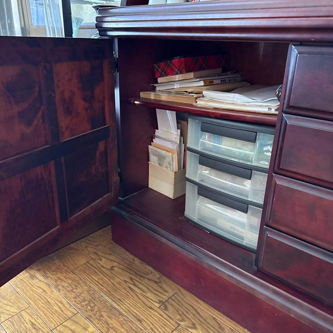 木製ガラス扉キャビネット 大型＊アンティーク