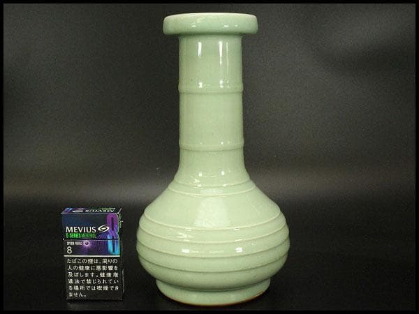 初代 宮永東山作 青磁花入(ZE716)