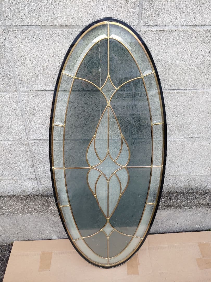 アンティーク　ステンドグラス　ペアガラス仕様　造作　玄関　テーブル　採光　FIX