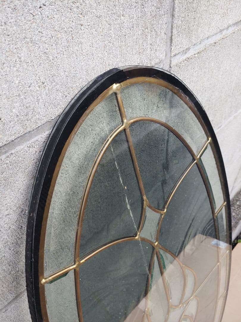 アンティーク　ステンドグラス　ペアガラス仕様　造作　玄関　テーブル　採光　FIX