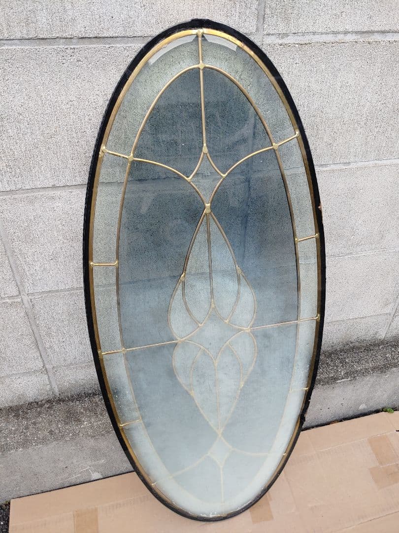 アンティーク　ステンドグラス　ペアガラス仕様　造作　玄関　テーブル　採光　FIX