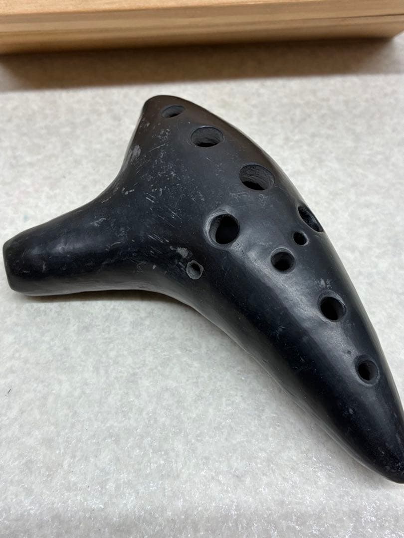 D0104）希少 オカリナ 燻焼 黒 F 風流窯 政郎作 吹奏楽器