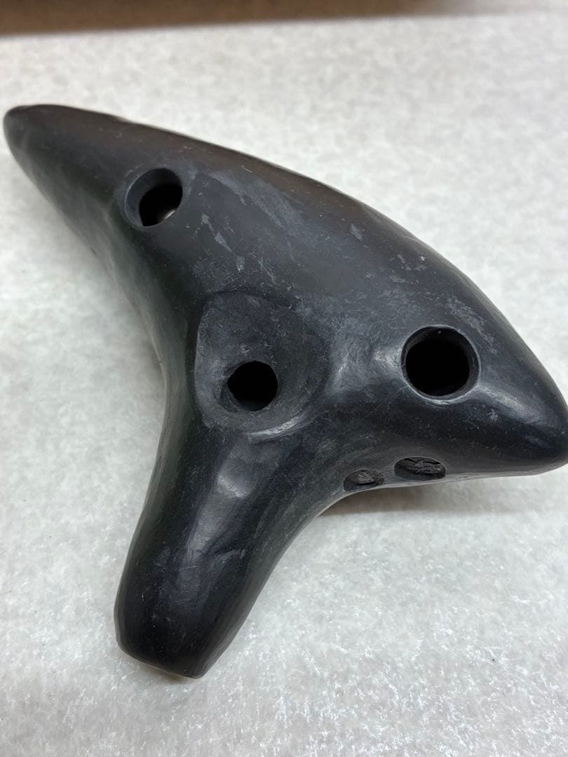 D0104）希少 オカリナ 燻焼 黒 F 風流窯 政郎作 吹奏楽器