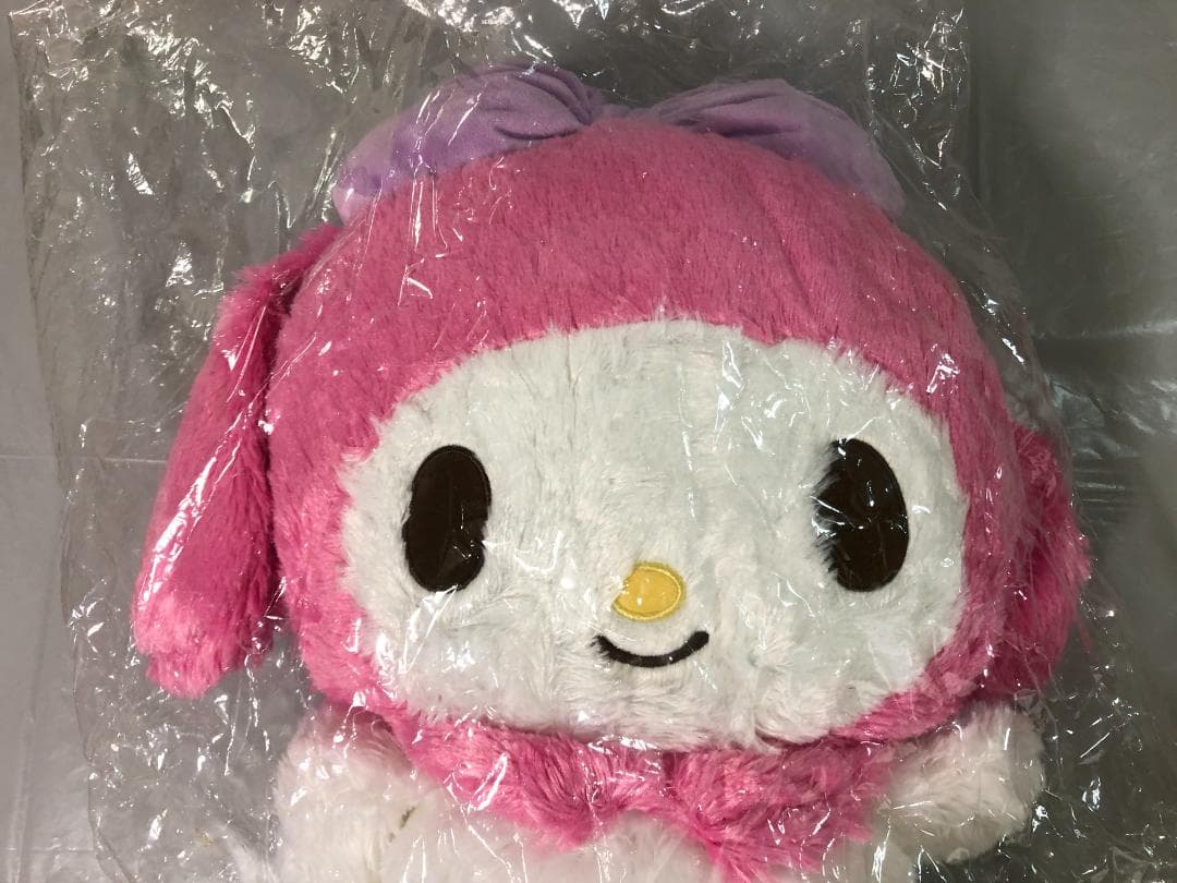 メロディ パフパフぬいぐるみ　Lサイズ　マイメロディ タグ付き