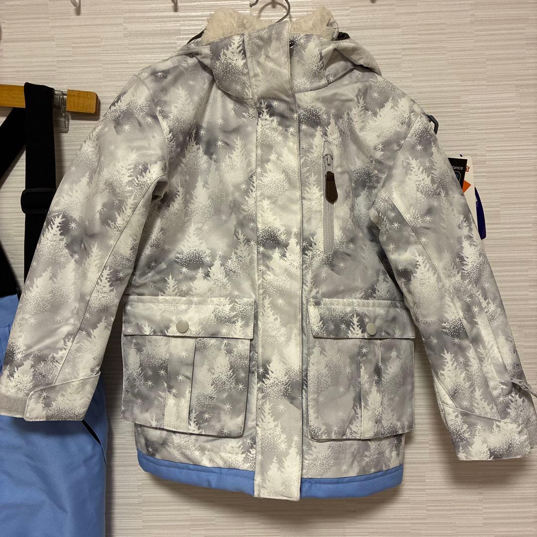 COSBY スキーウエア サイズ調整 上下セット 女の子 グレー120cm