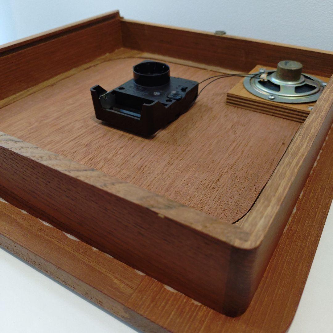 チーク材　壁掛け時計　デンマーク製　動作確認済み　1960年代　ヴィンテージ