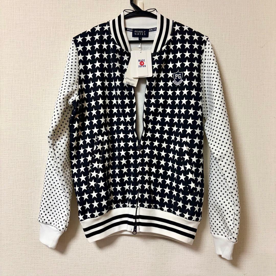 PEARLY GATES 裏起毛星柄 ジップアップジャケット＋サンバイザー2点
