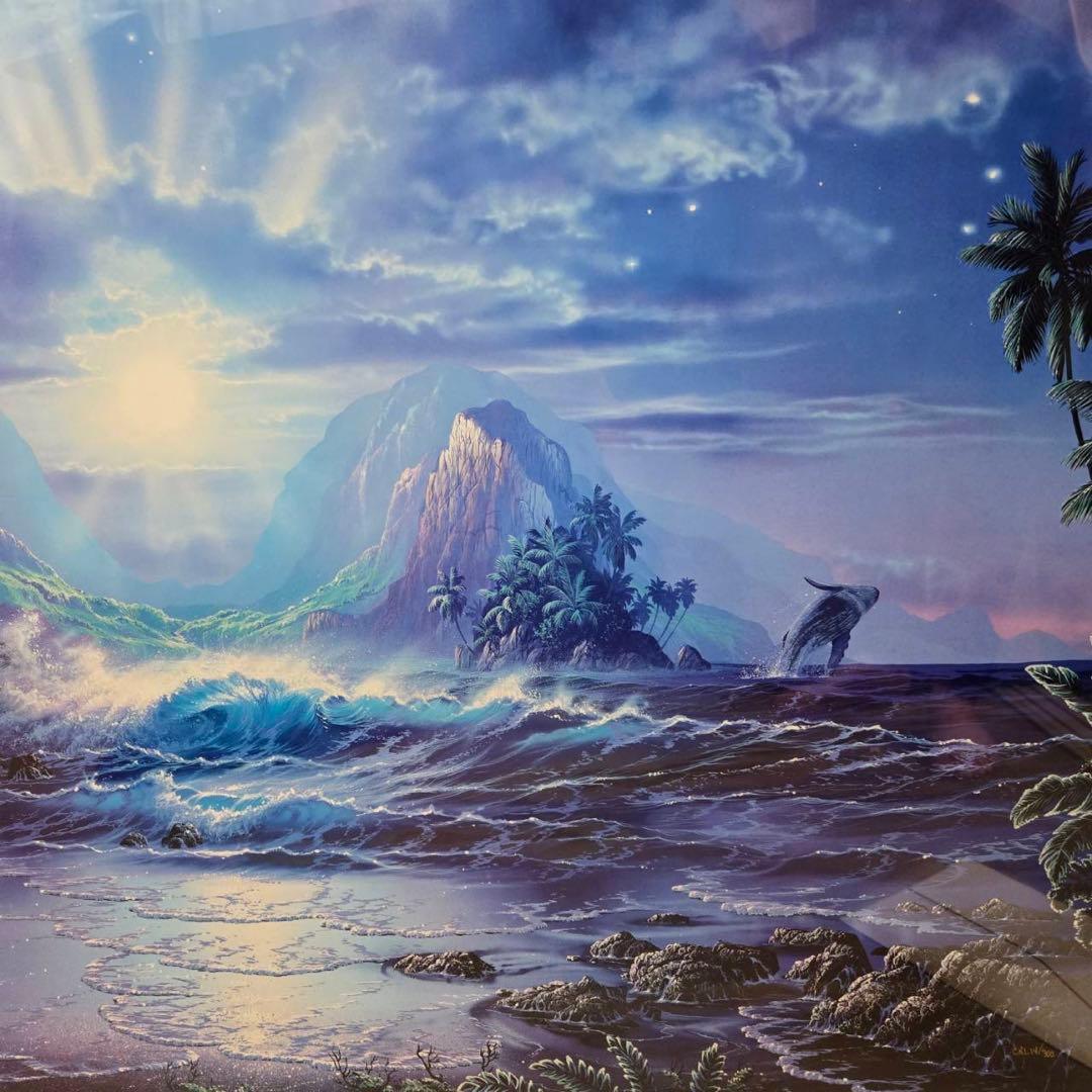 クリスチャン・ラッセン セレニティー　ミクスドメディア 直筆サイン　証明書付