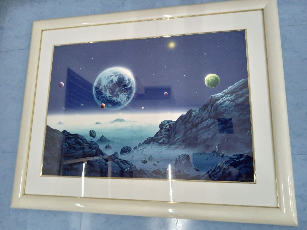 瀬*ン様 佐和貫利郎　作　『　宇宙　』シルクスクリーン　版画　サイン有り 銀河鉄