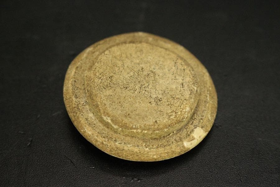 古美術 茶道具 青織部 時代 茶入(A776)