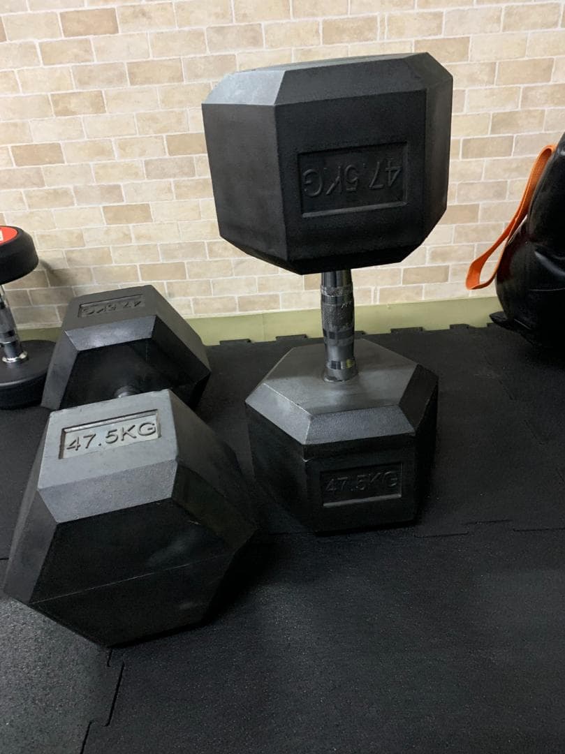 6000円割引　ラバーヘックスダンベル　47.5㎏　2個