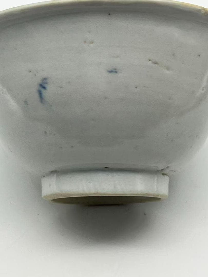 明時代　染付 青花人物文碗　古染付 唐物　古賞物　時代物　茶碗(F-120)