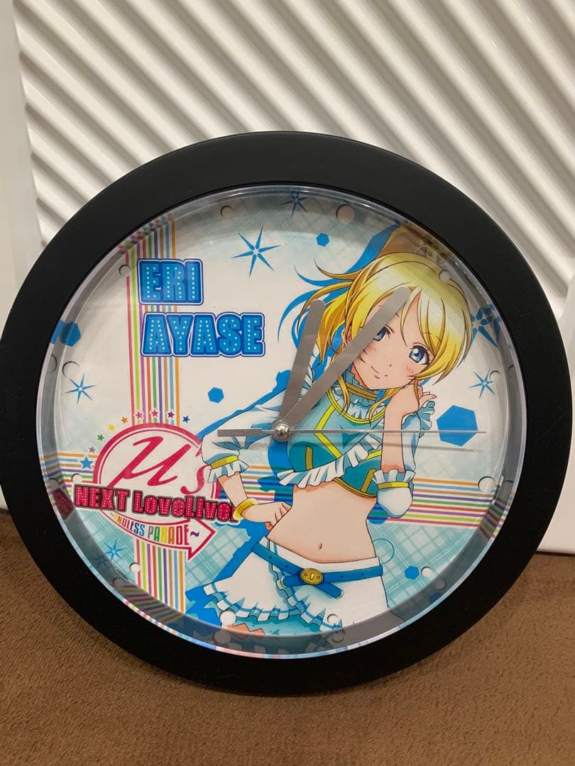 ラブライブ 絢瀬絵里 壁掛け時計 目覚まし時計 セット 動作確認済み