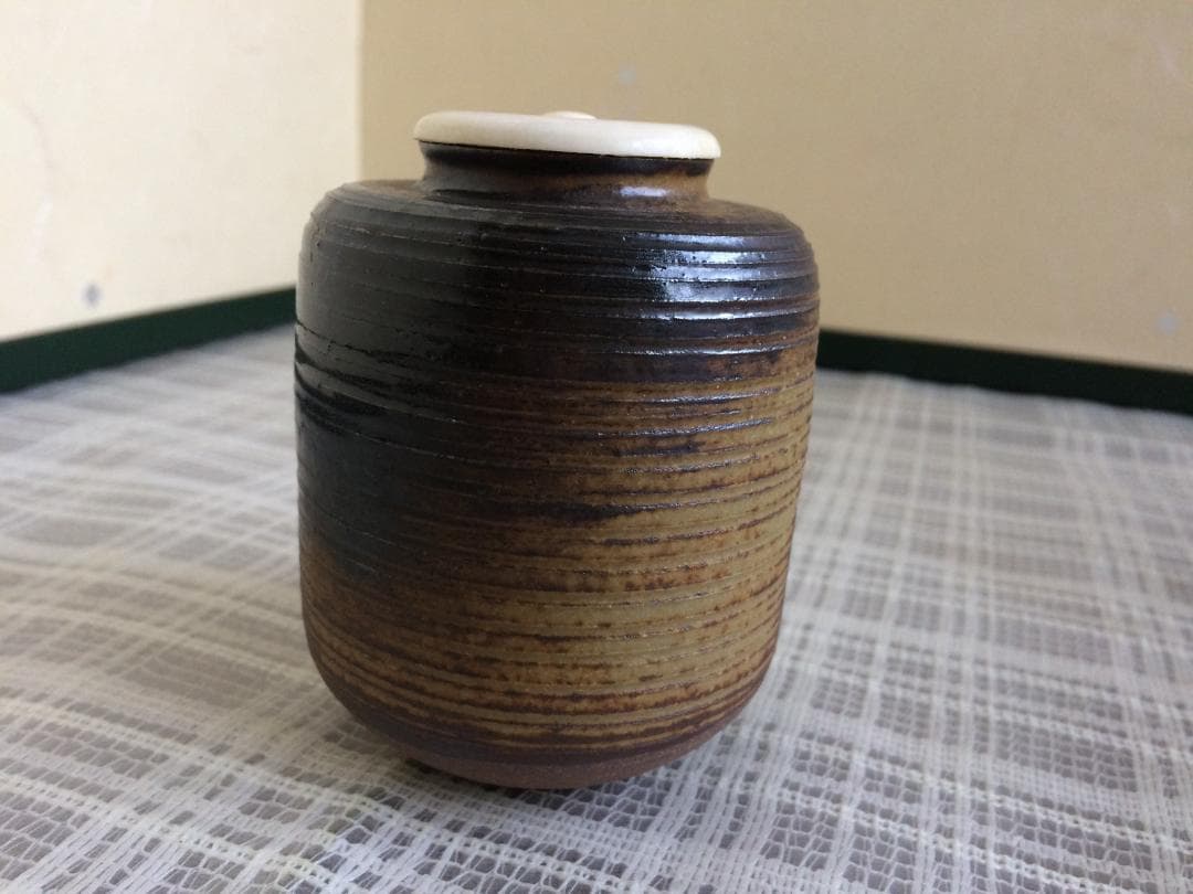 （値下げ）　茶道具　名物　円乗坊肩衝写茶入　渡辺伸治造　新品未使用