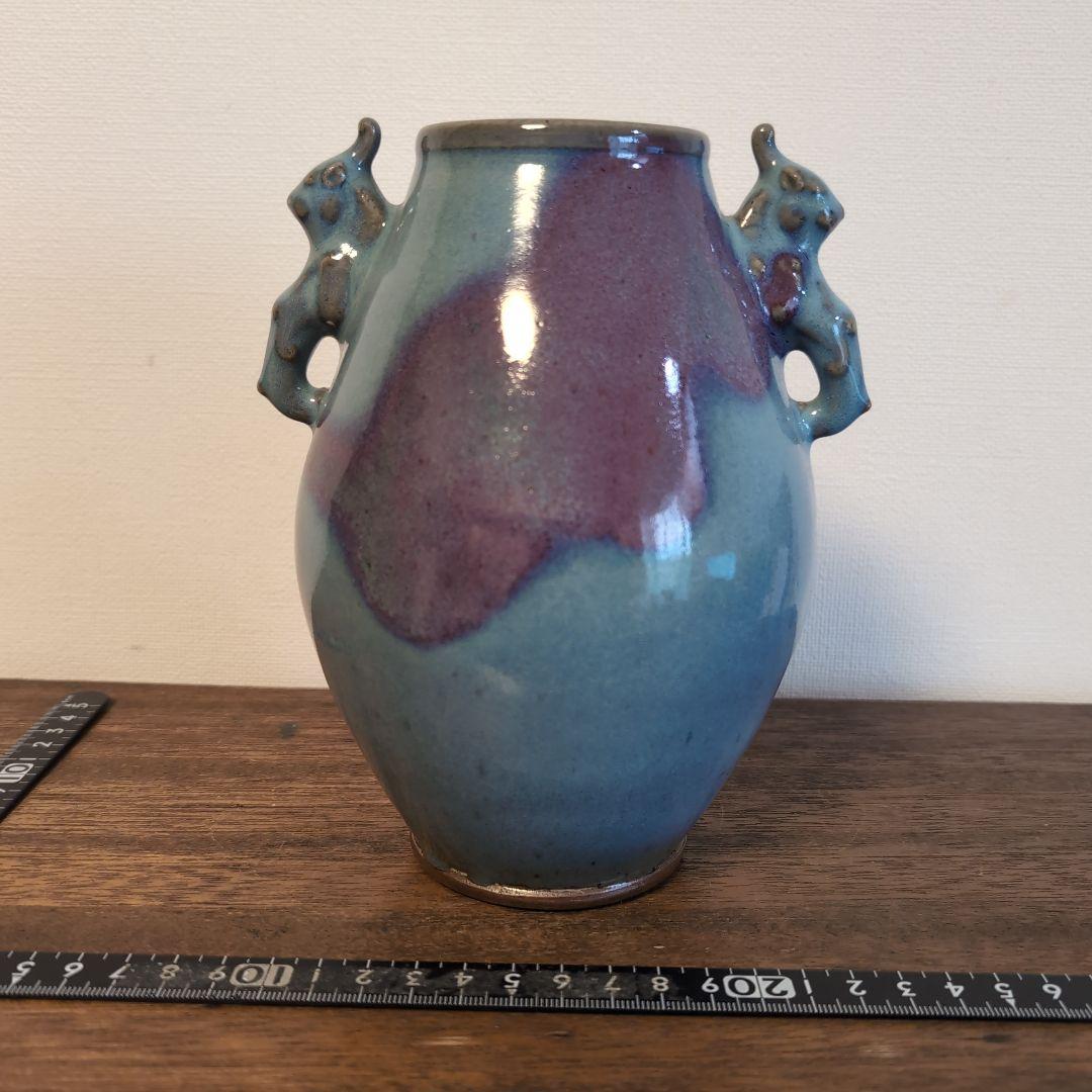 均窯双耳花瓶　古美術　骨董　アンティーク　中国古玩