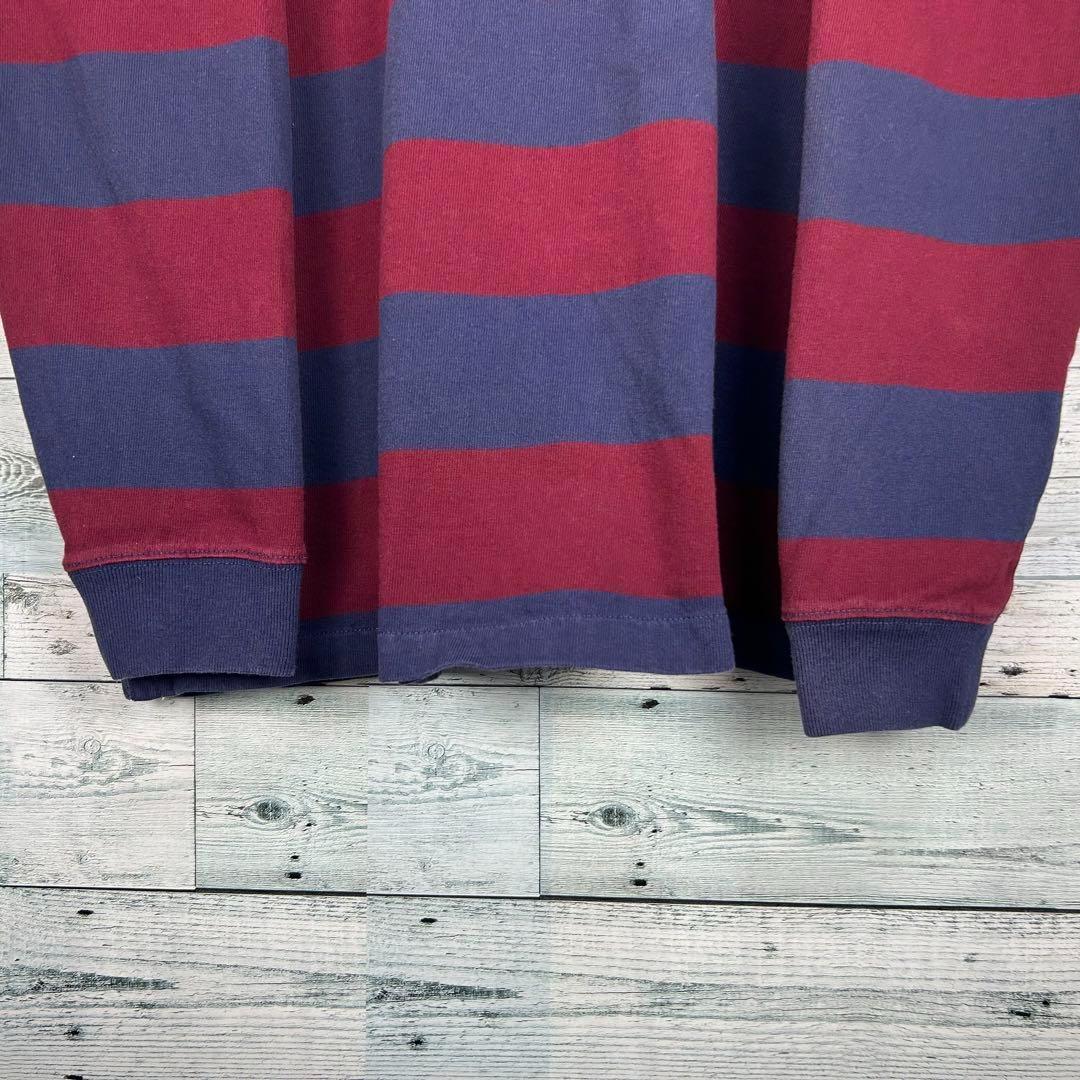 ラルフローレン 刺繍ロゴ 太ボーダー 長袖 ラガーシャツ XL 4991