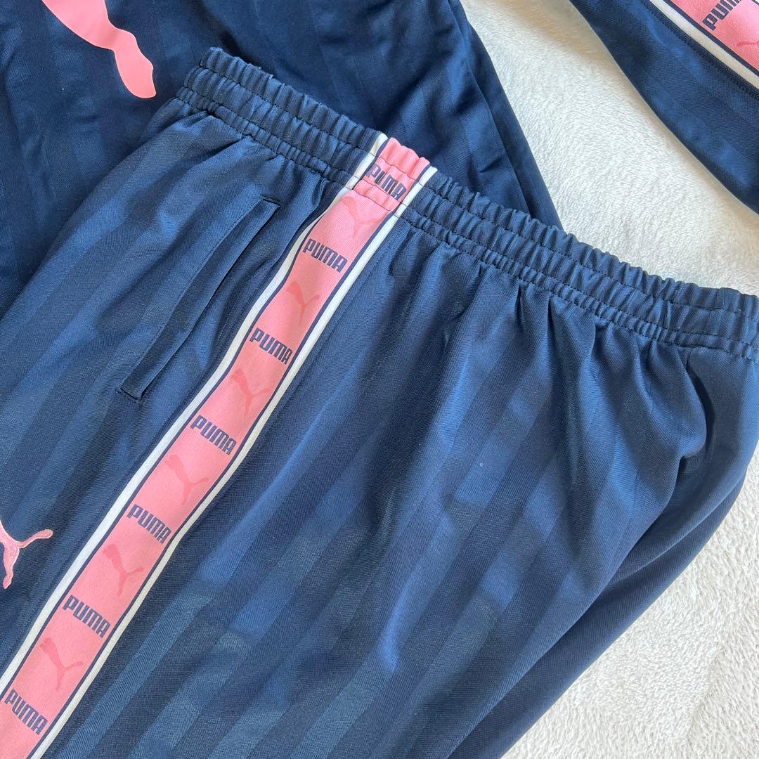 PUMA ジャージ 上下セット Lサイズ 日本製 ピンクロゴ サイドライン