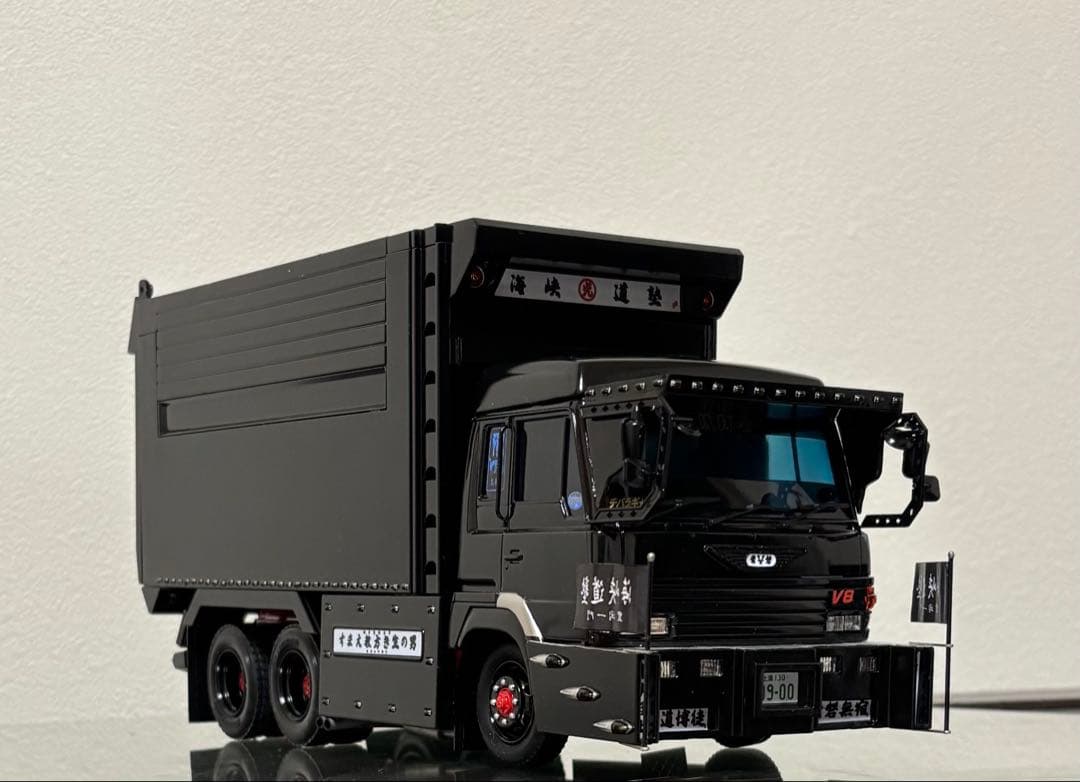 デコトラプラモデル　アオシマ 1/32 海峡道塾 怒濤　完成品　デカ箱　ダンプ